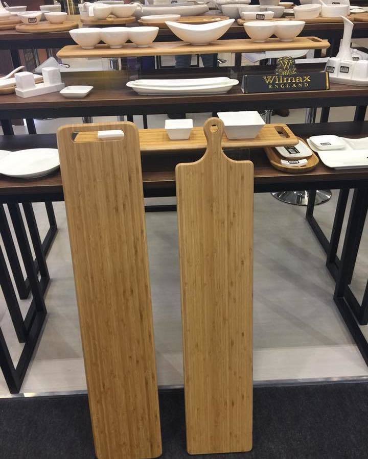 Natural Bamboo Long Serving Boards, Set of 2 | Zigeze