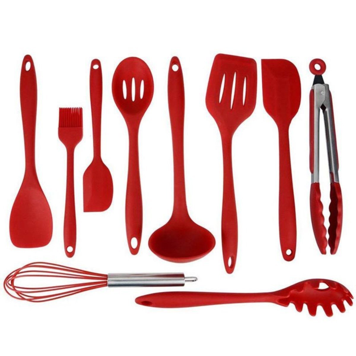 Nonstick Silicone Cooking Utensils, 10 - piece Set | Zigeze