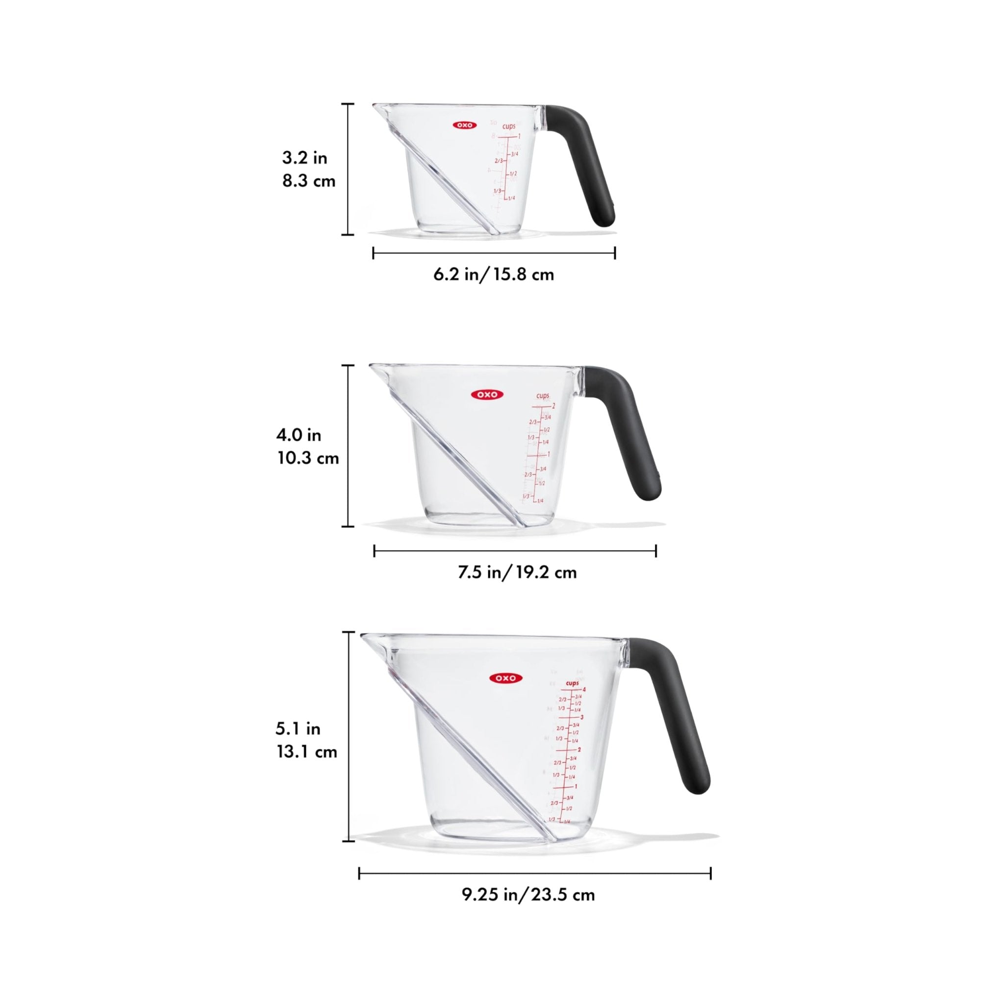 OXO Good Grips 3 - Piece Angled Measuring Cups | Zigeze