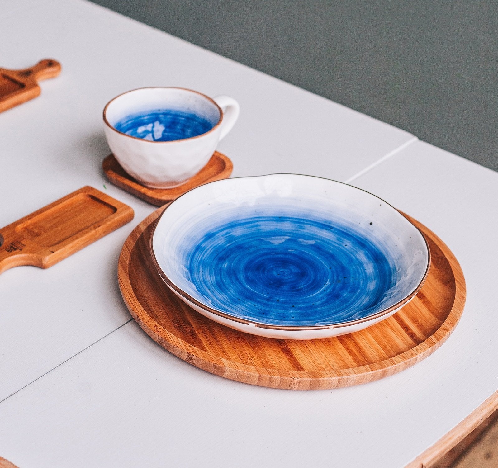 Set of 12 Natural Bamboo Plates 4"X 4" | Zigeze