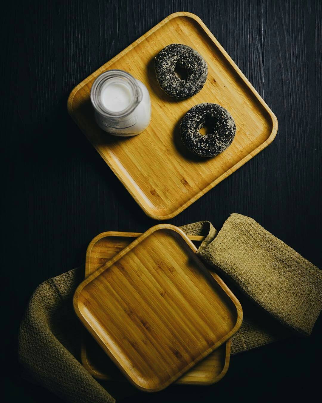 Set of 12 Natural Bamboo Plates 7" x 7" | Zigeze