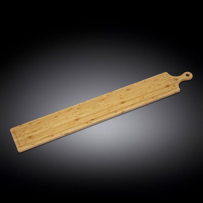 Set of 2 Natural Bamboo Long Serving Boards with Handle | Zigeze
