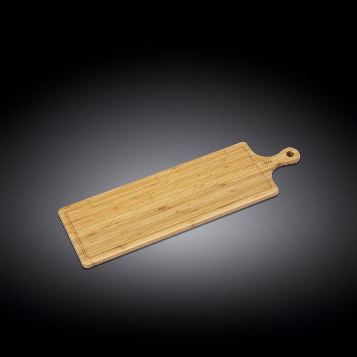 Set of 2 Natural Bamboo Long Serving Boards with Handle | Zigeze