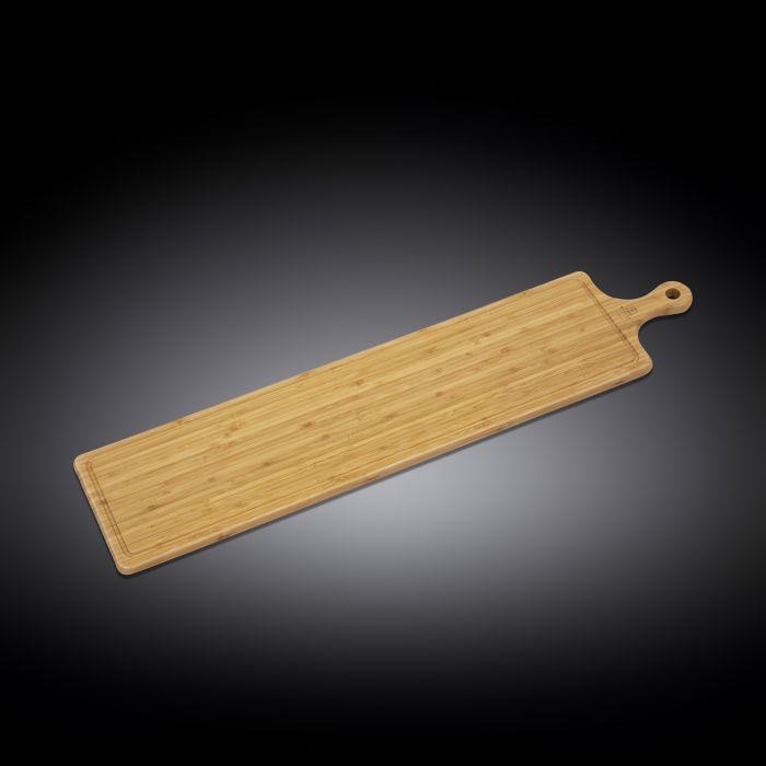 Set of 2 Natural Bamboo Long Serving Boards with Handle | Zigeze