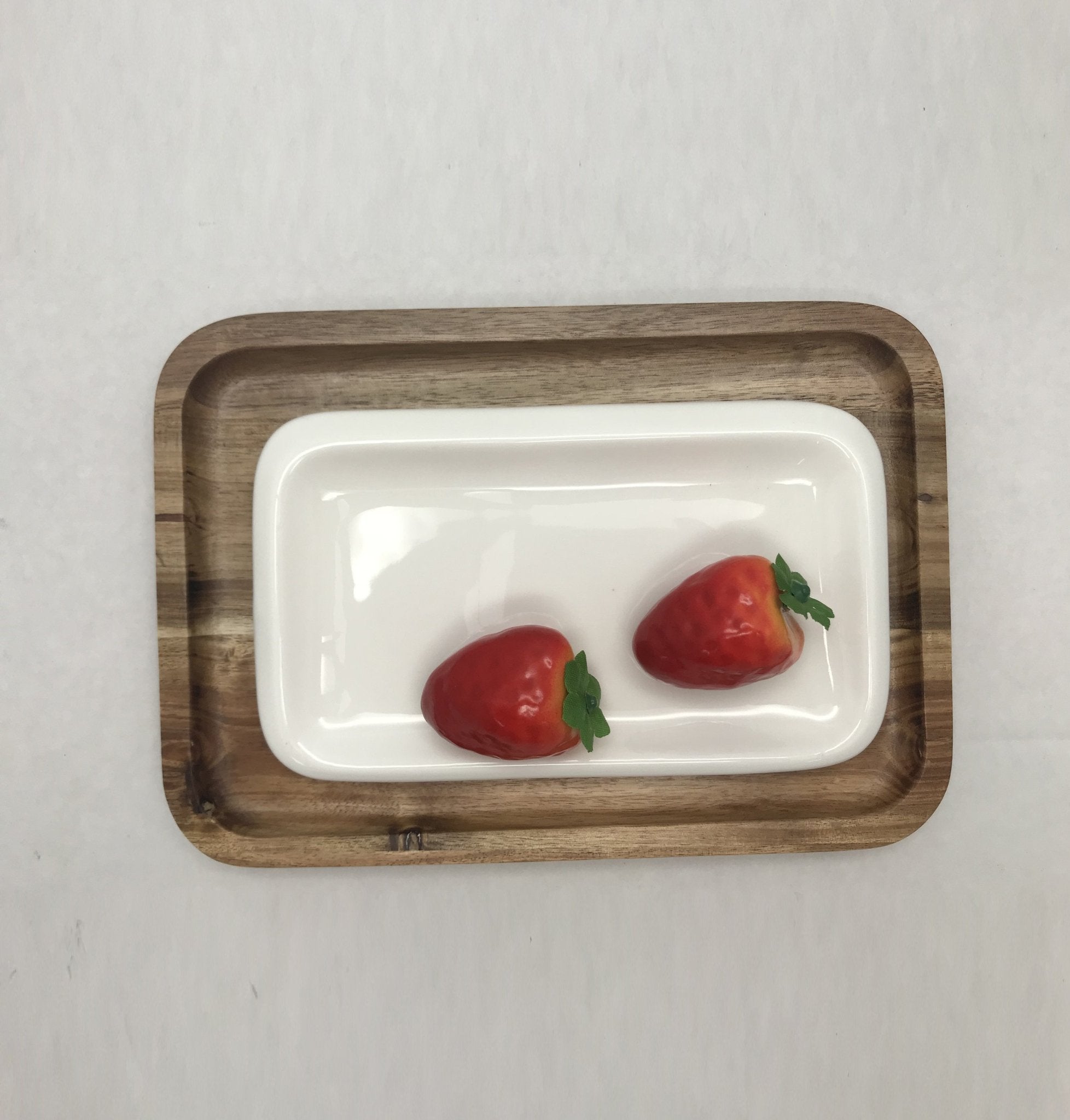 Set of 3 Acacia 10" Rectangle Serving Trays | Zigeze