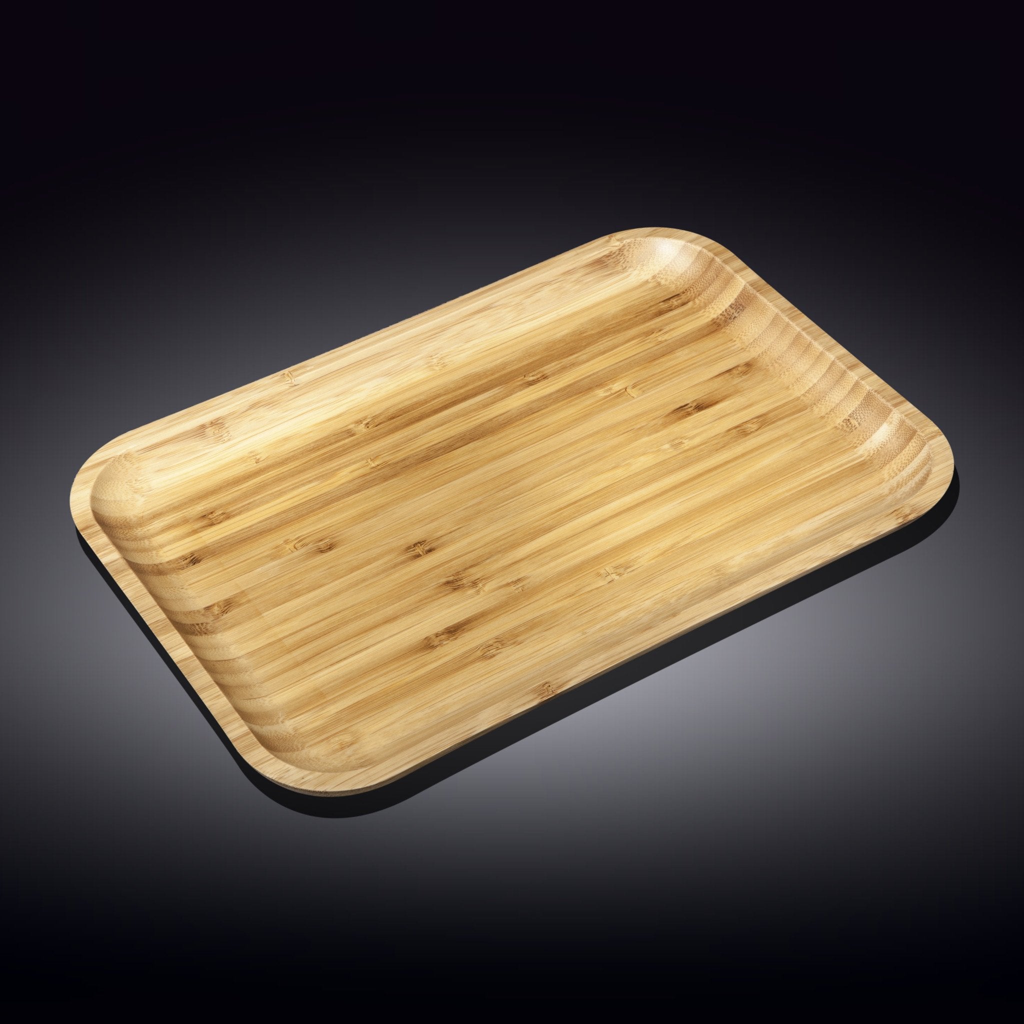 Set of 3 Natural Bamboo Platters 13" x 9" | Zigeze
