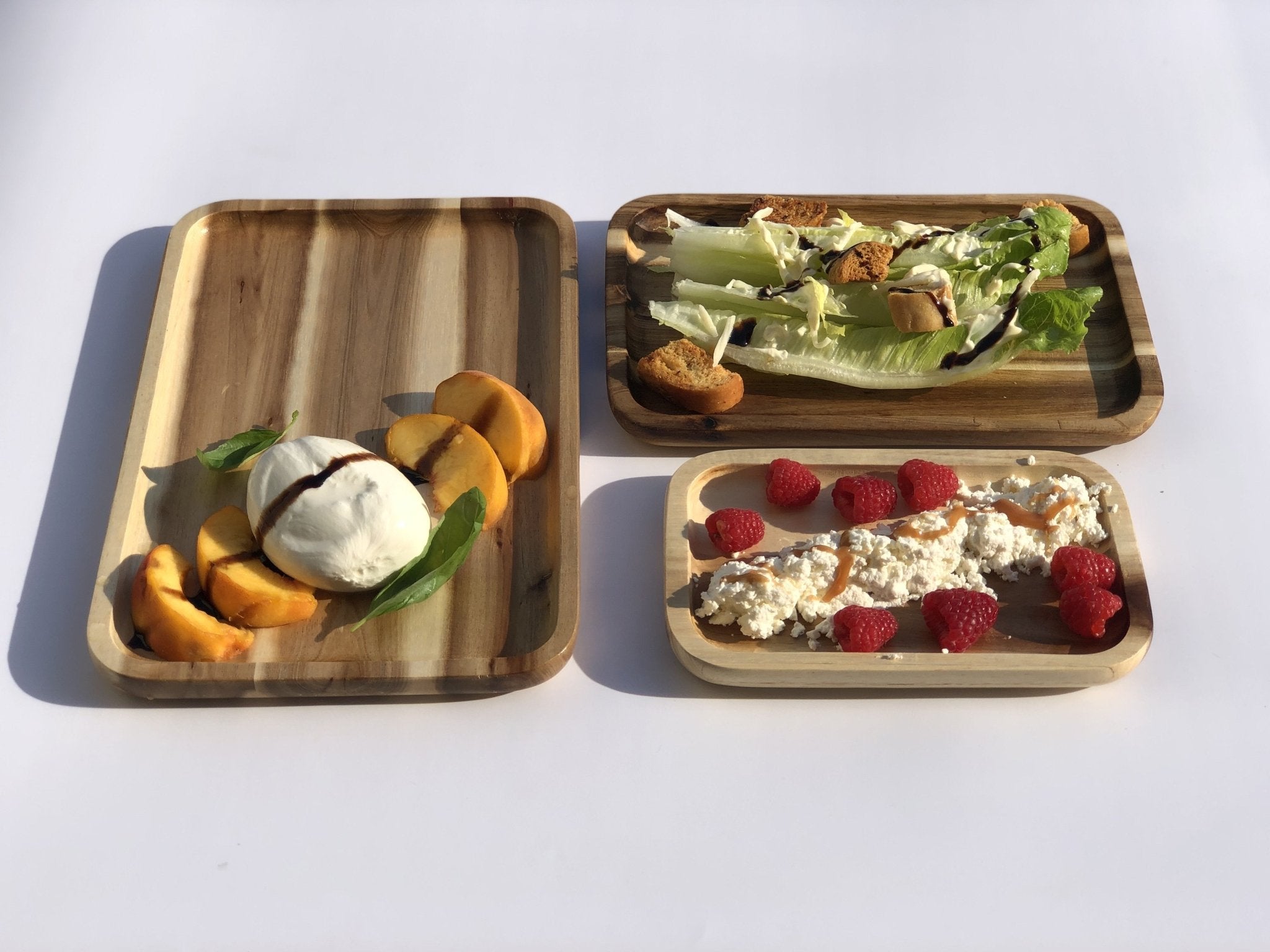 Set of 6 Acacia 6" Rectangle Serving Trays | Zigeze