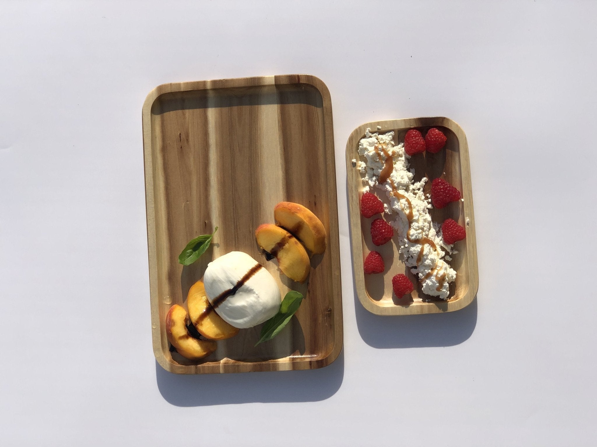 Set of 6 Acacia 6" Rectangle Serving Trays | Zigeze