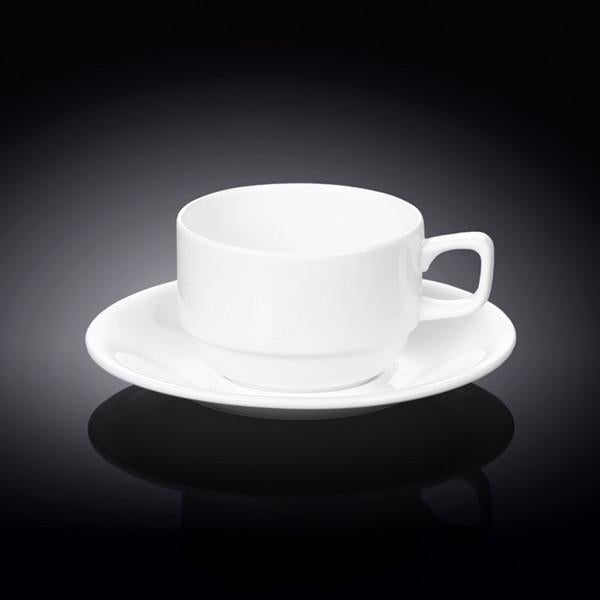 Set of 6 Fine Porcelain 7 Oz. Tea Cups & Saucers | Zigeze