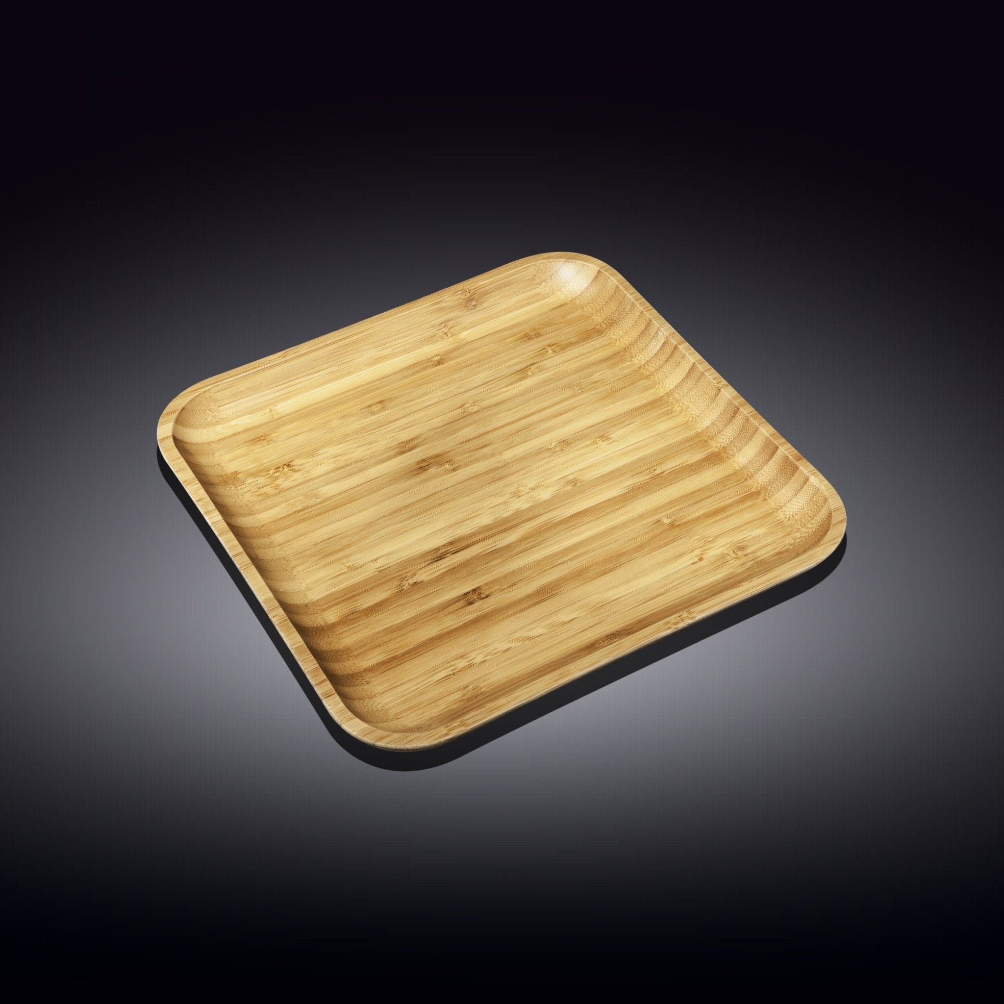 Set of 6 Natural Bamboo Plates 10" x 10" | Zigeze