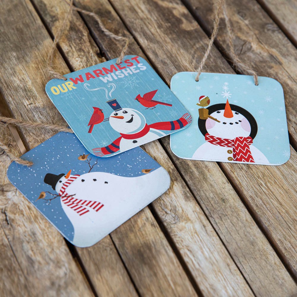Set of Three Snowmen Hanging Tags | Zigeze