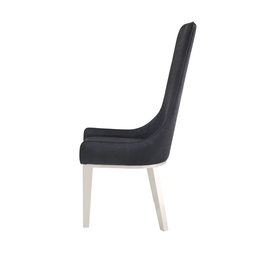 Upholstered Dining Chair (2Pcs), Black | Zigeze