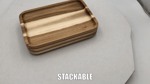 Set of 6 Acacia 6" Rectanble Serving Trays